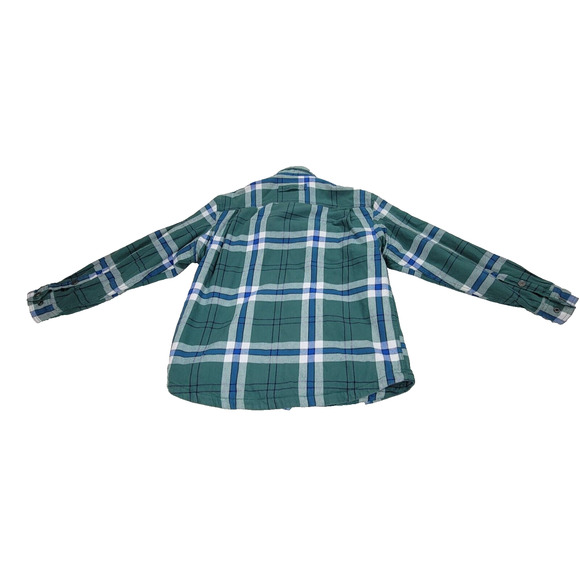 Duluth Flannel Shirt Shacket Mens Size Large Green 100% Cotton Long Sleeve Plaid - Picture 2 of 16